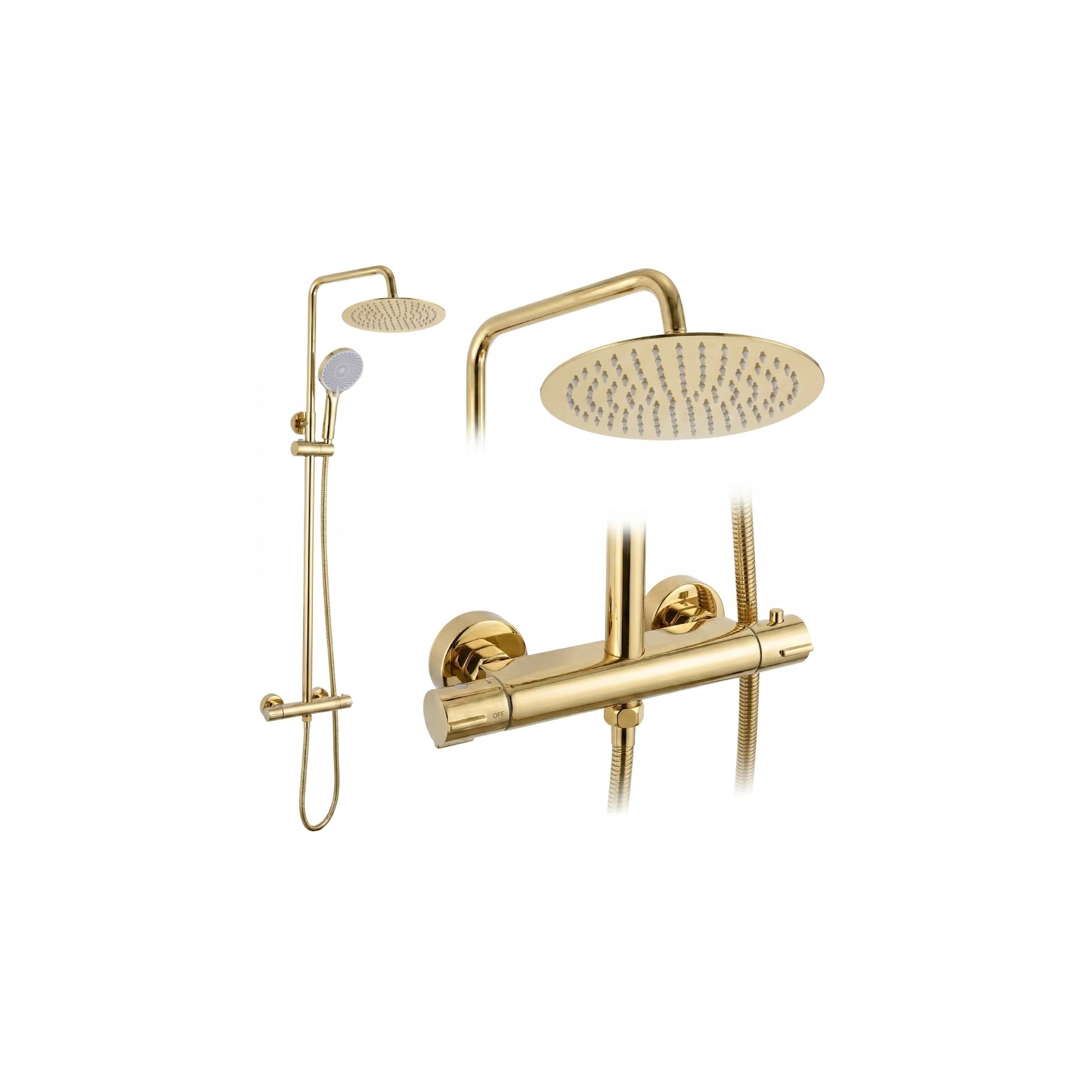 Shower set without spout with thermostat Rea Lungo Gold