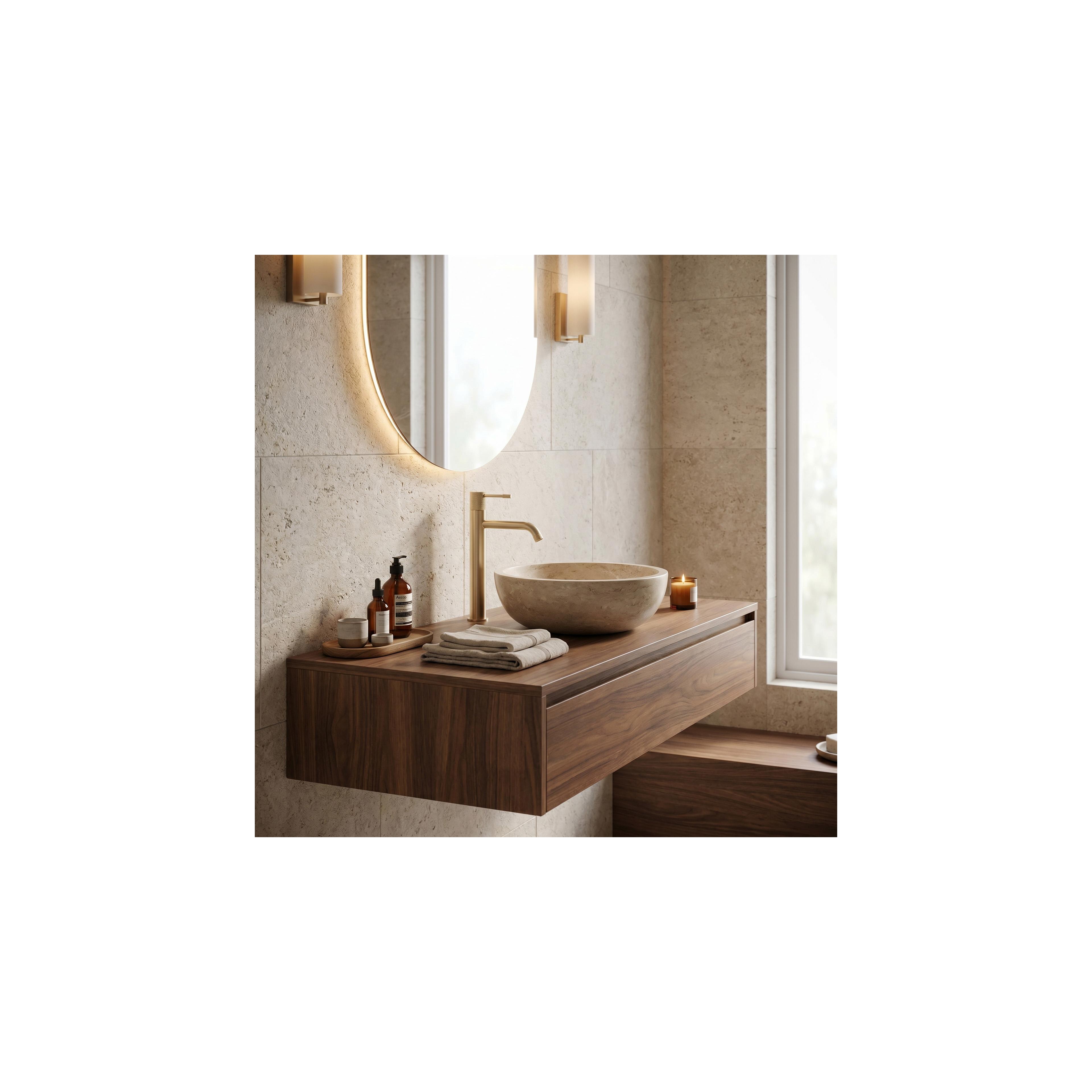 Bathroom faucet Rea Venti Brush Gold High