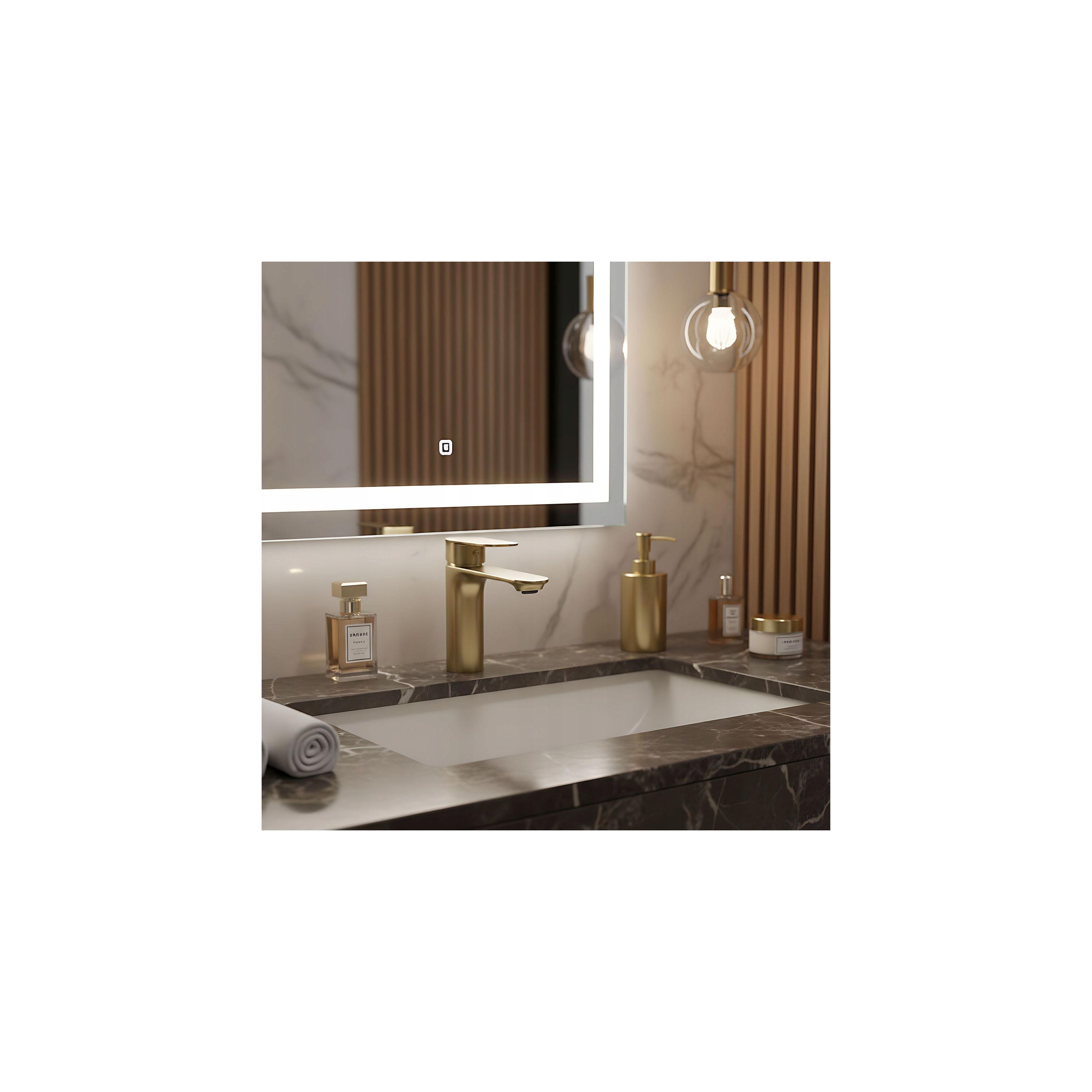 Rubinetto da lavabo Rea Drop Brush Gold low