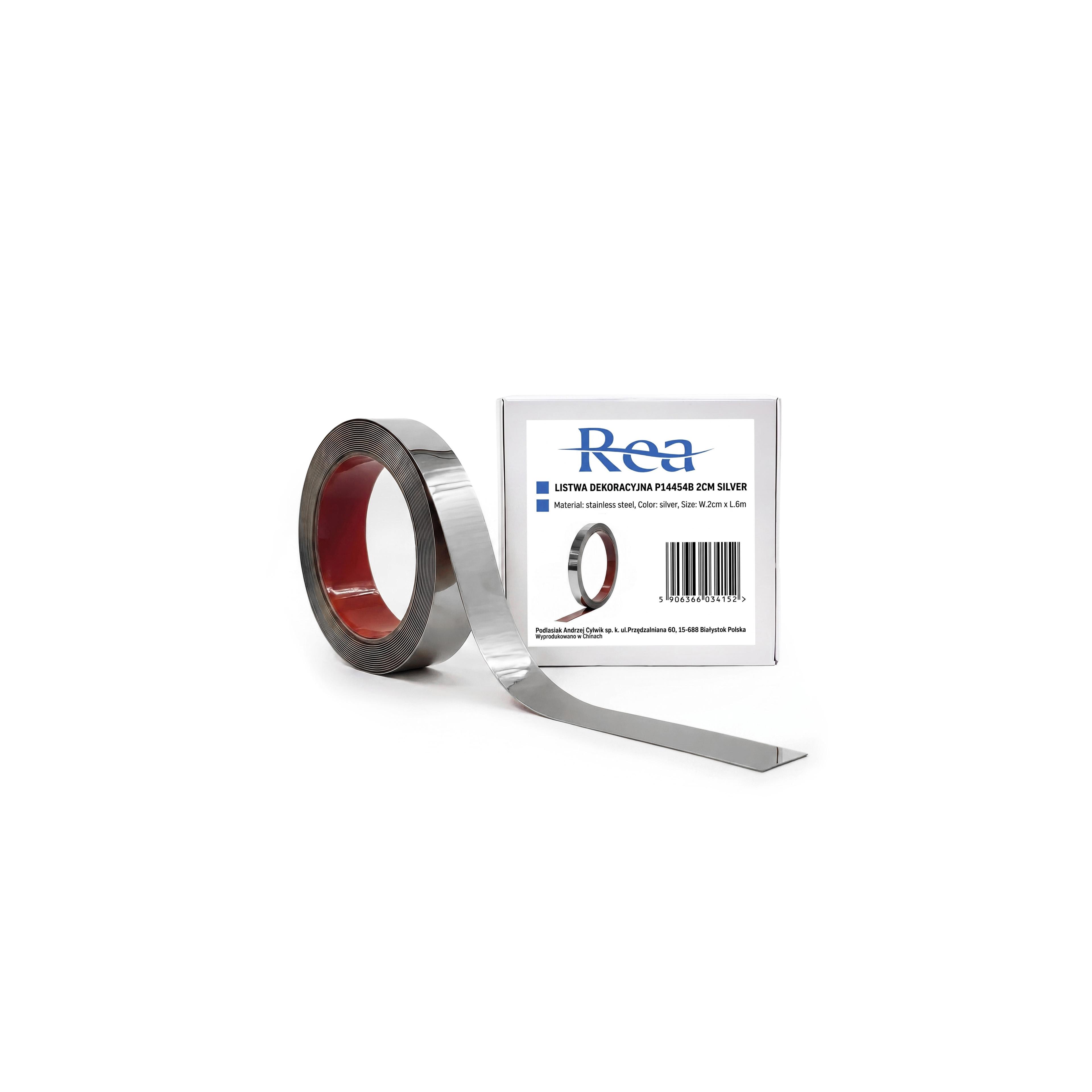 Self-adhesive decorative trim Rea P14454B 2cm Silver