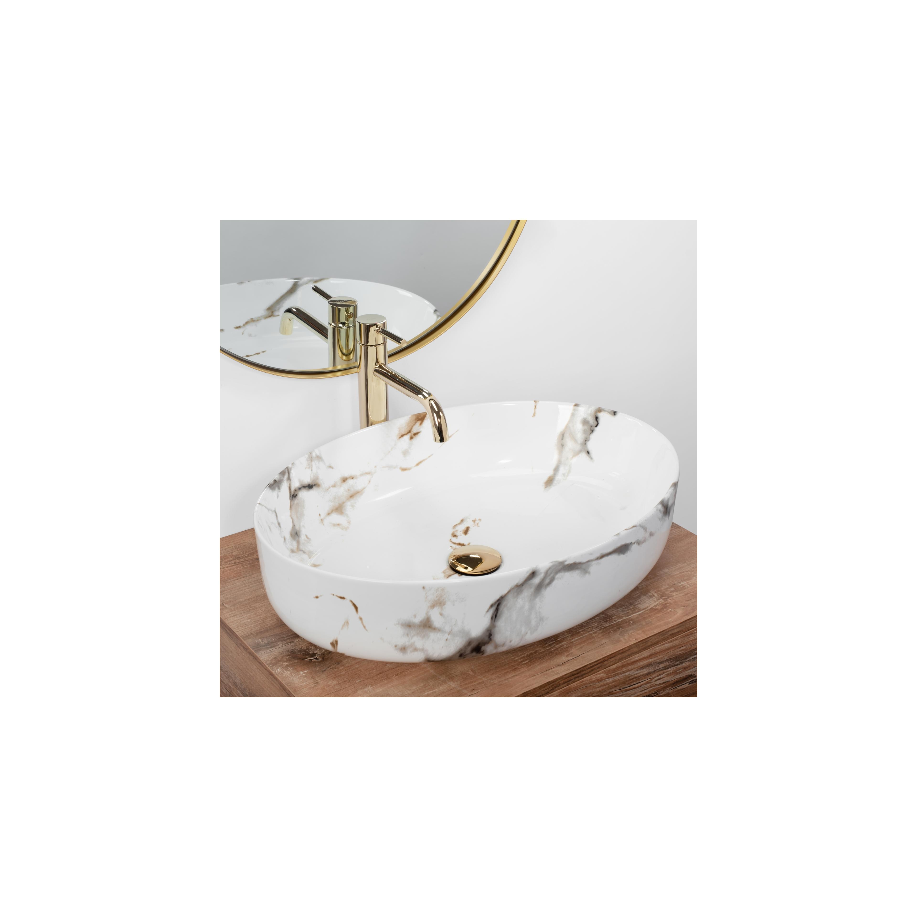REA Queen Carrara Shiny countertop izlietne
