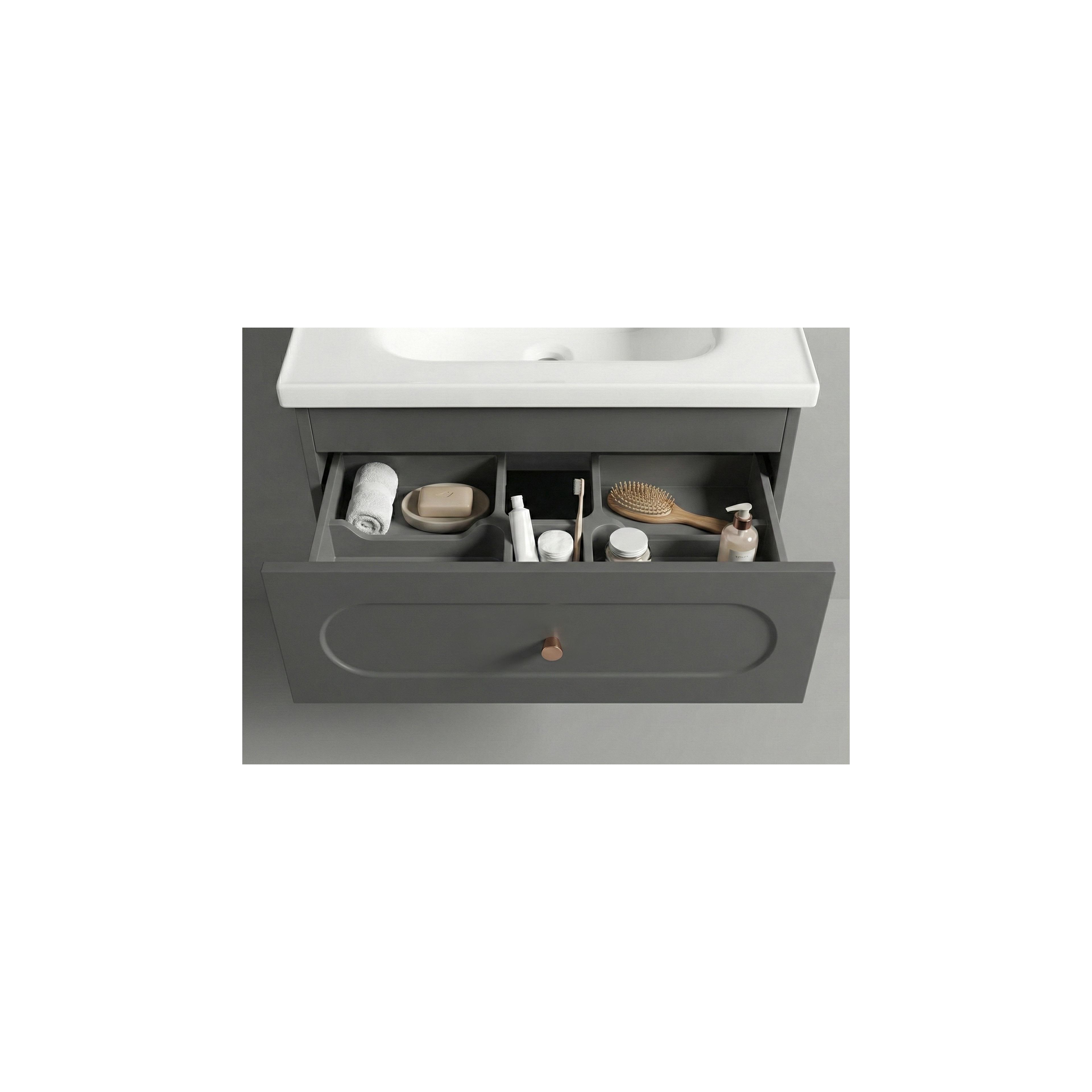 Ensemble de meubles de salle de bain avec lavabo River 60cm Grey