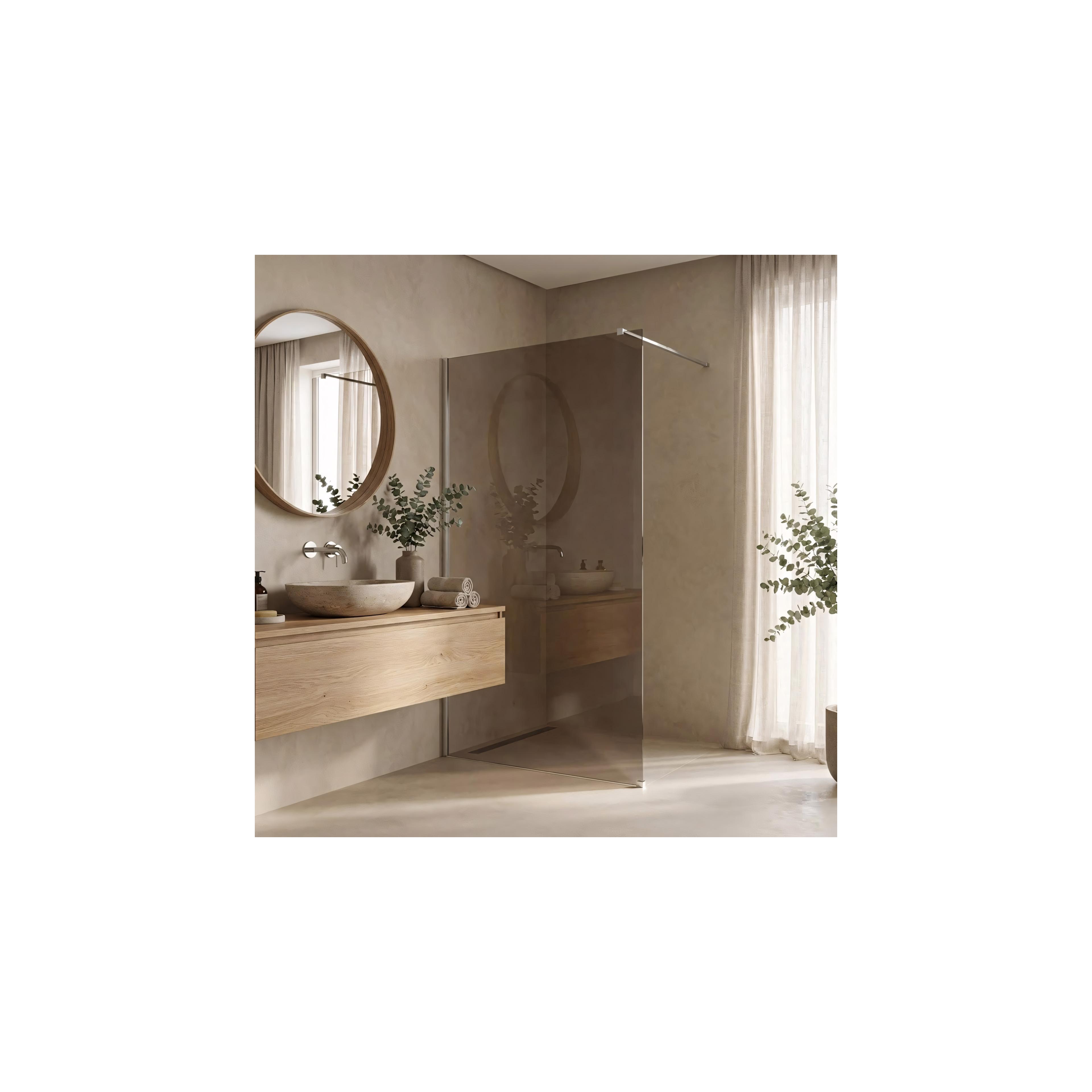 Duschwand Rea Flexi Brown / Chrome 130