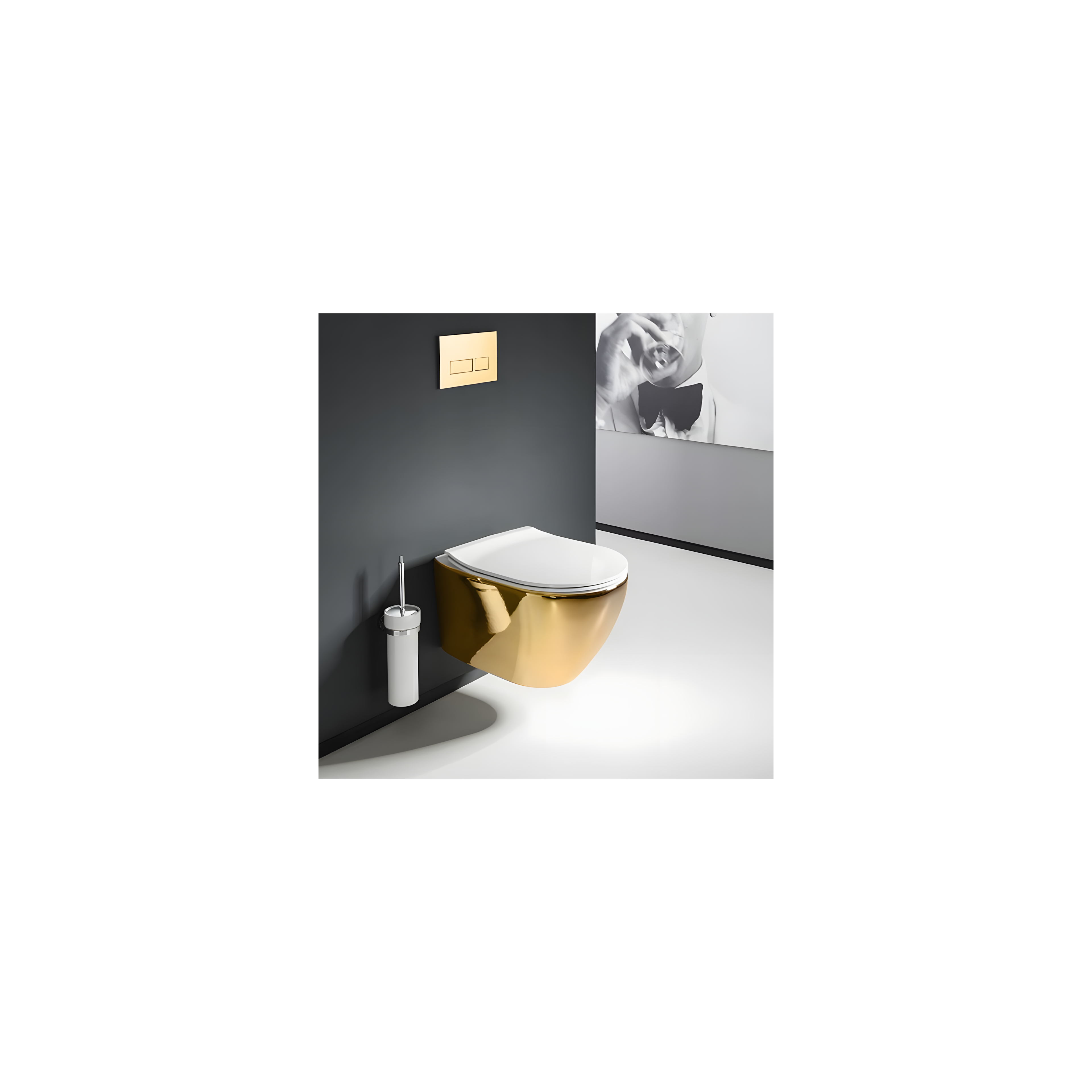 Závěsná WC mísa Rea Carlo Mini Tornado NFQ GOLD WHITE
