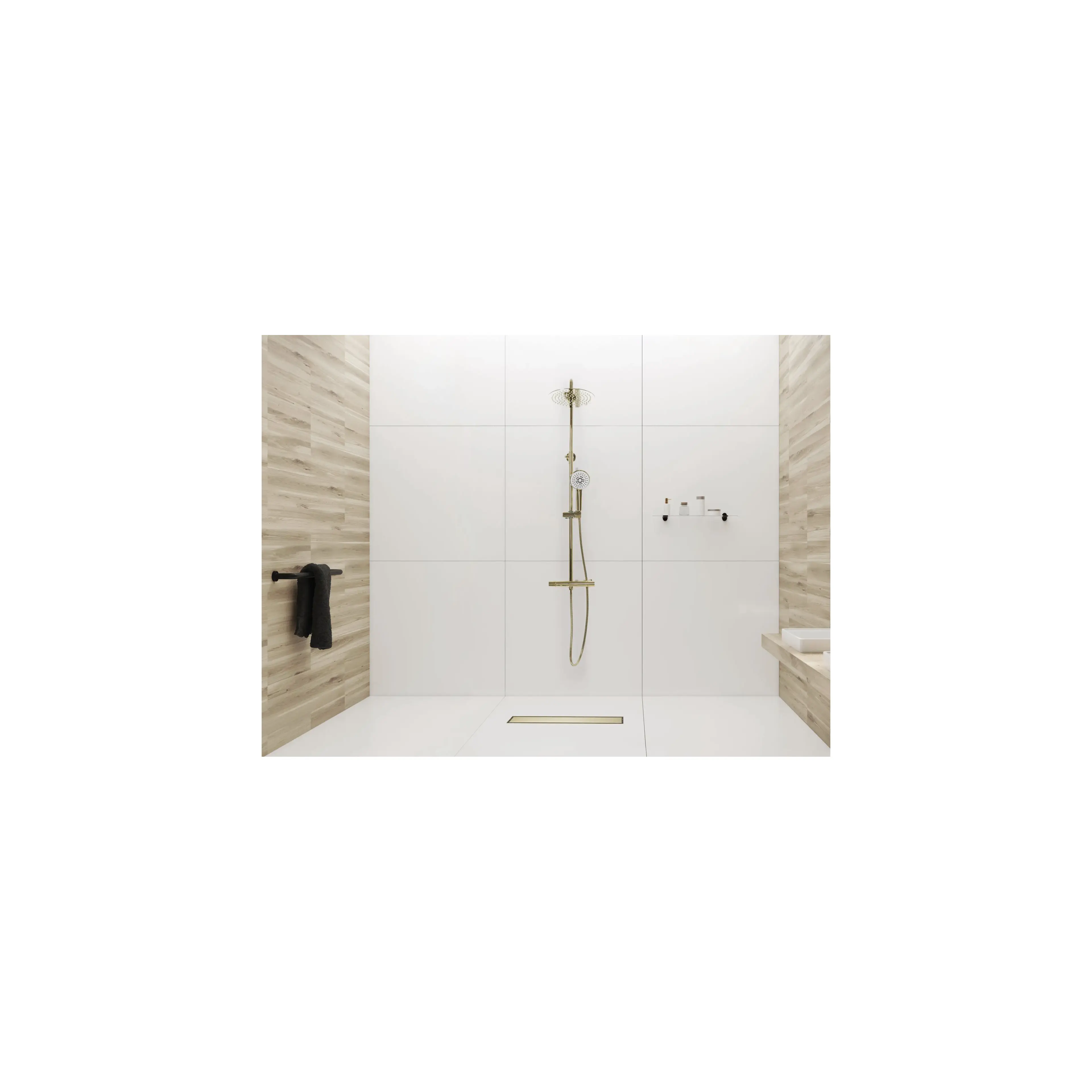 Drain linéaire Rea Pure Neo Gold 80