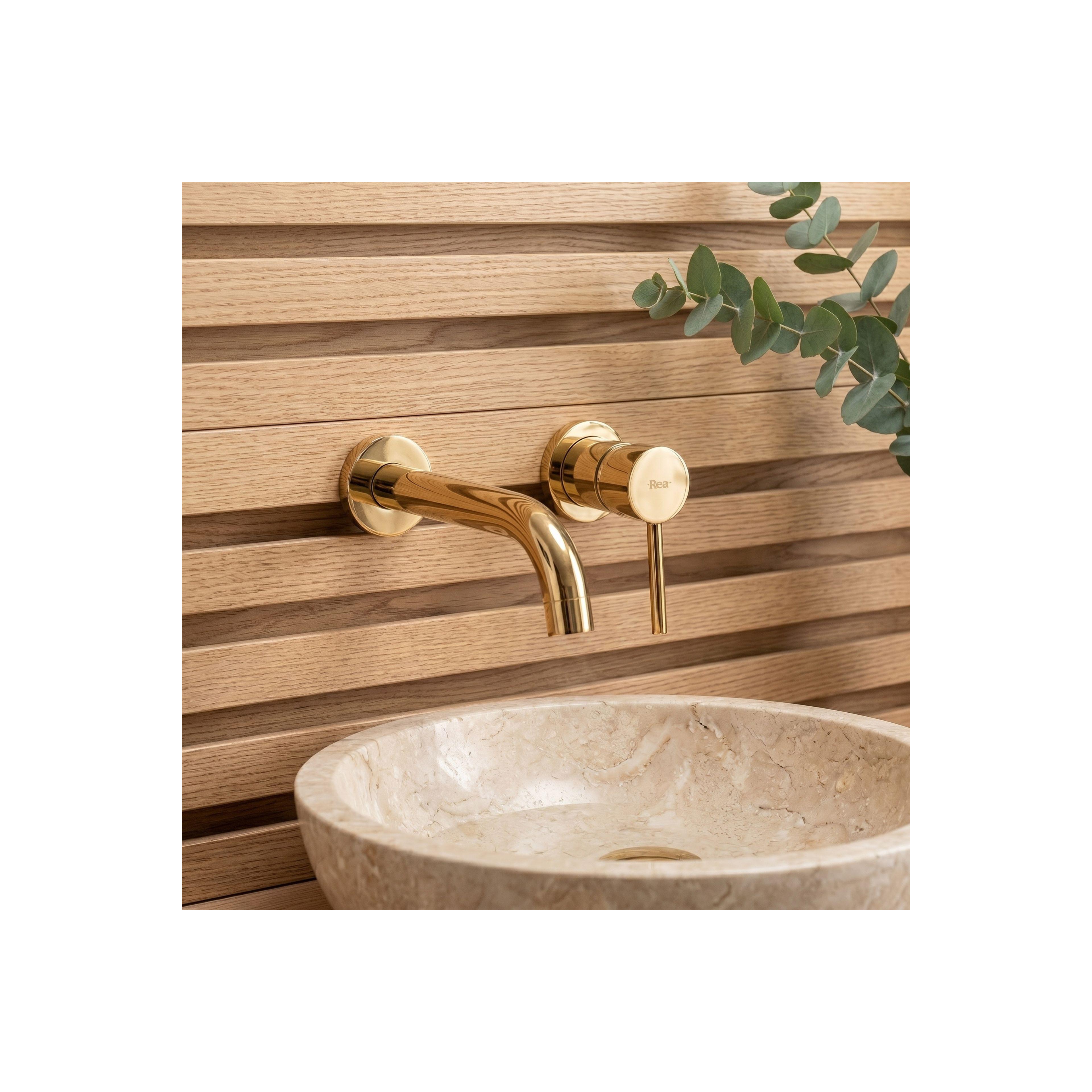 Grifo empotrado oculto Rea Lungo Gold + BOX
