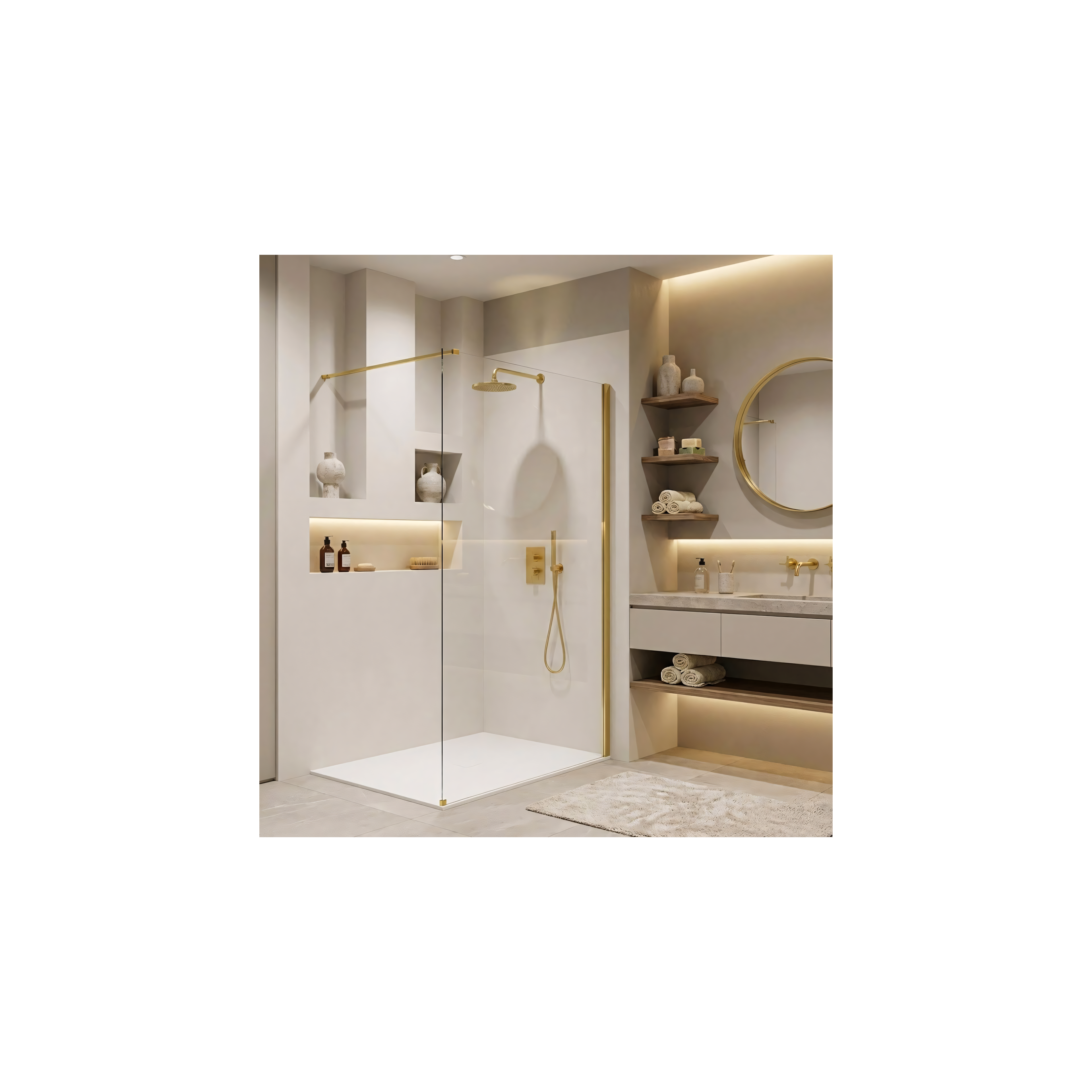 Paroi de douche Rea Flexi Transparent / Gold 100