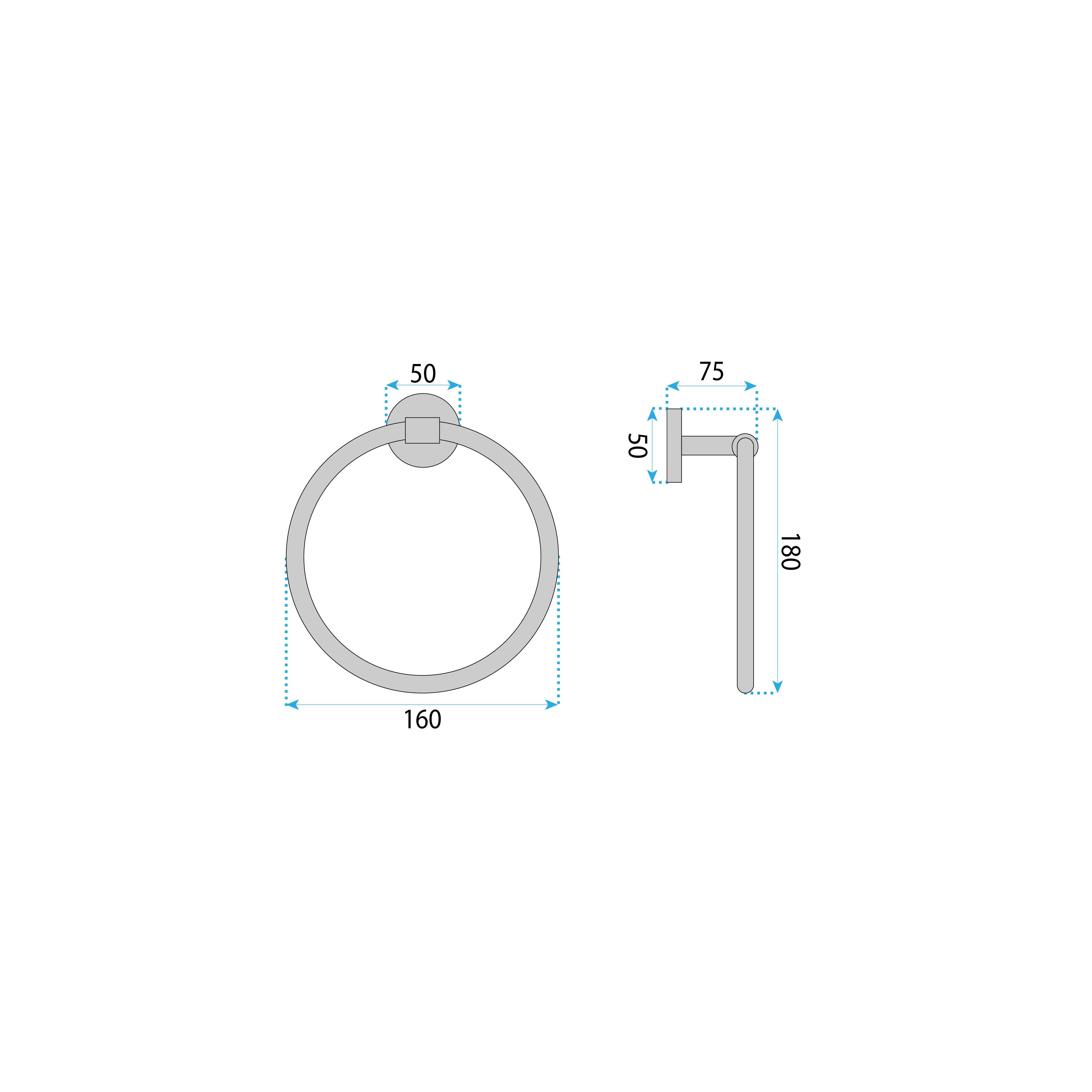 Porte-serviette Ring 5710 Galo Brush Nickel