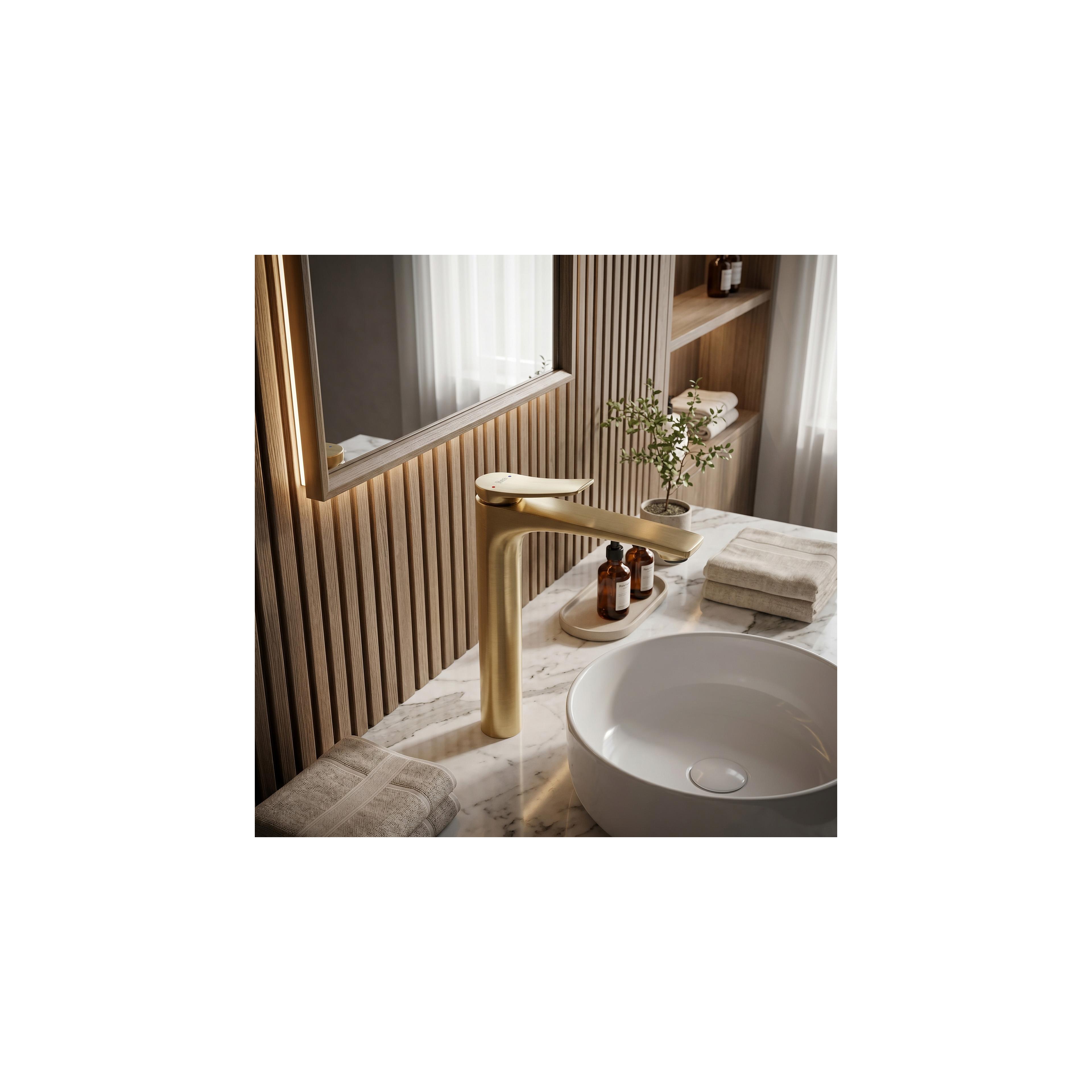 Mešalnik za umivalnik PREMIUM REA Vision Brush Gold High