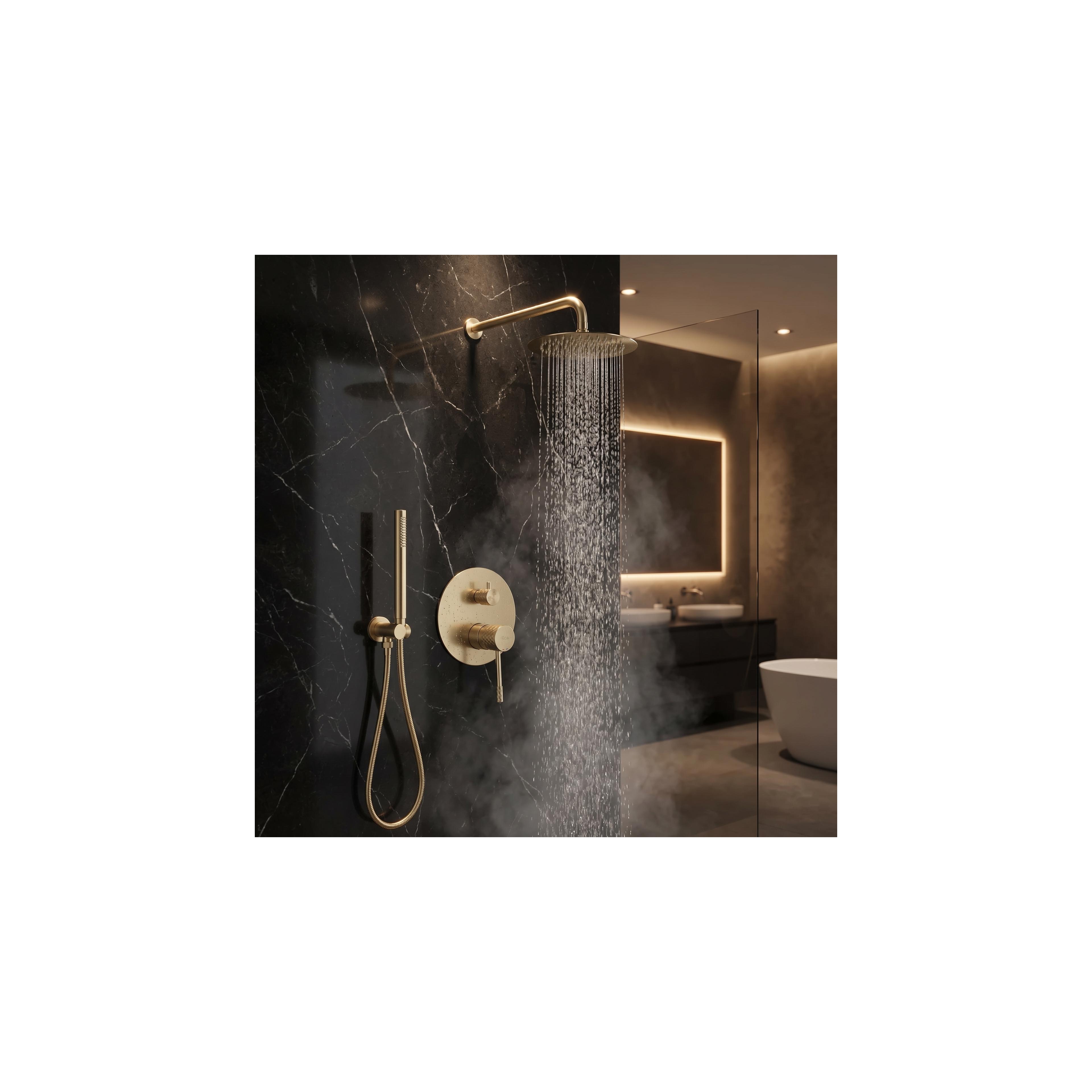 Kit de douche encastré Rea Lungo Diamond Brush Gold + BOX