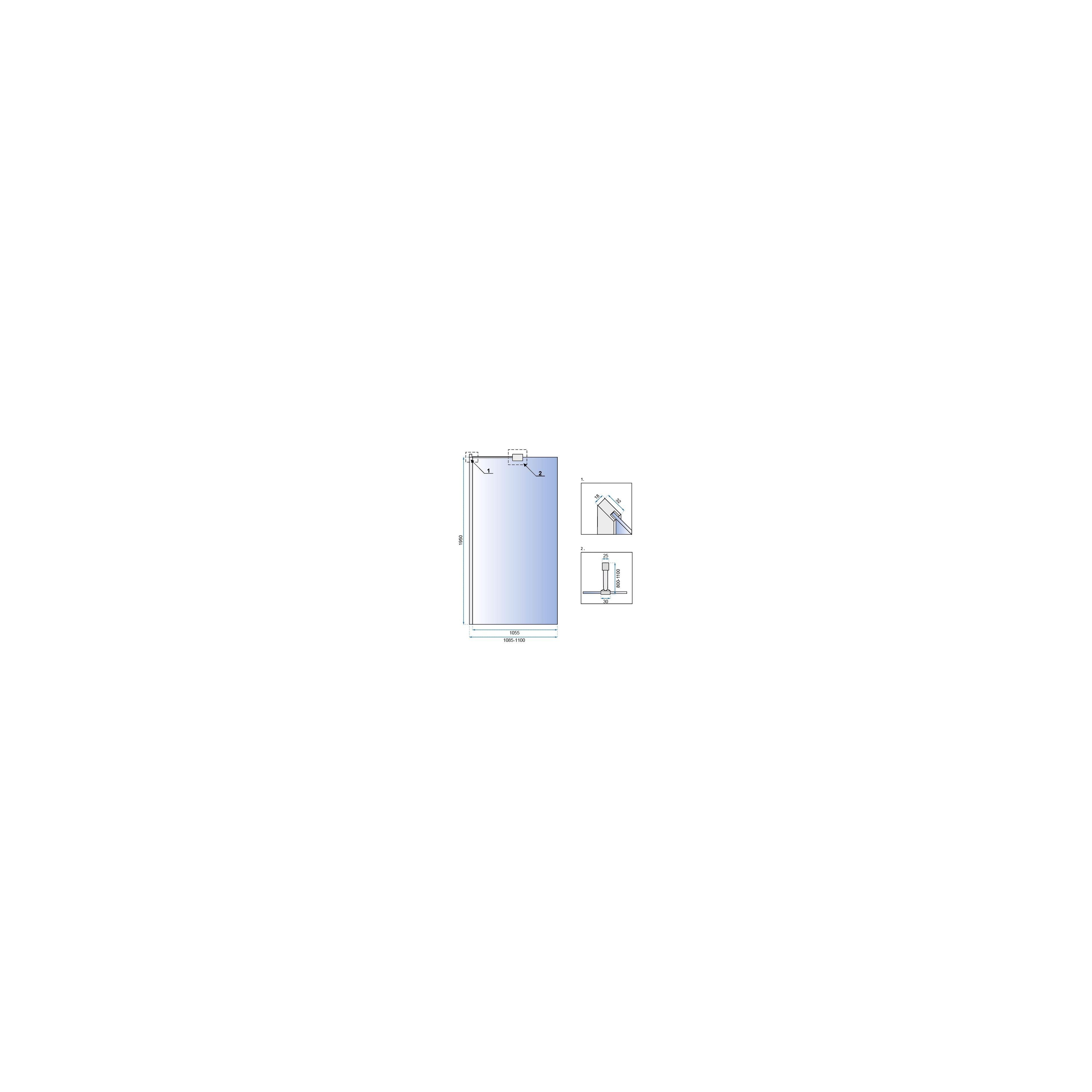 Paroi de douche Rea Aero N 110 Transparent