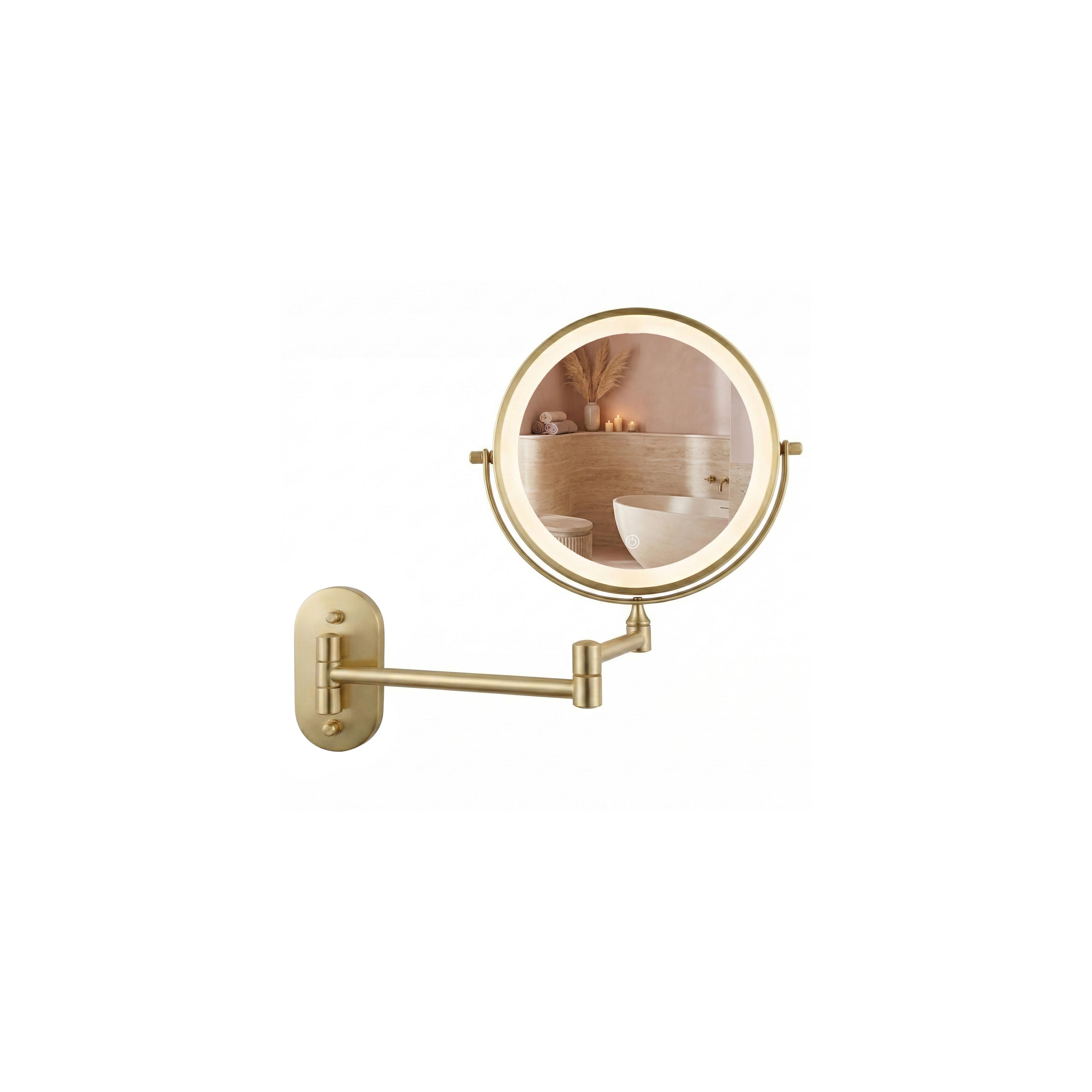 Miroir LED Glow Brush Gold