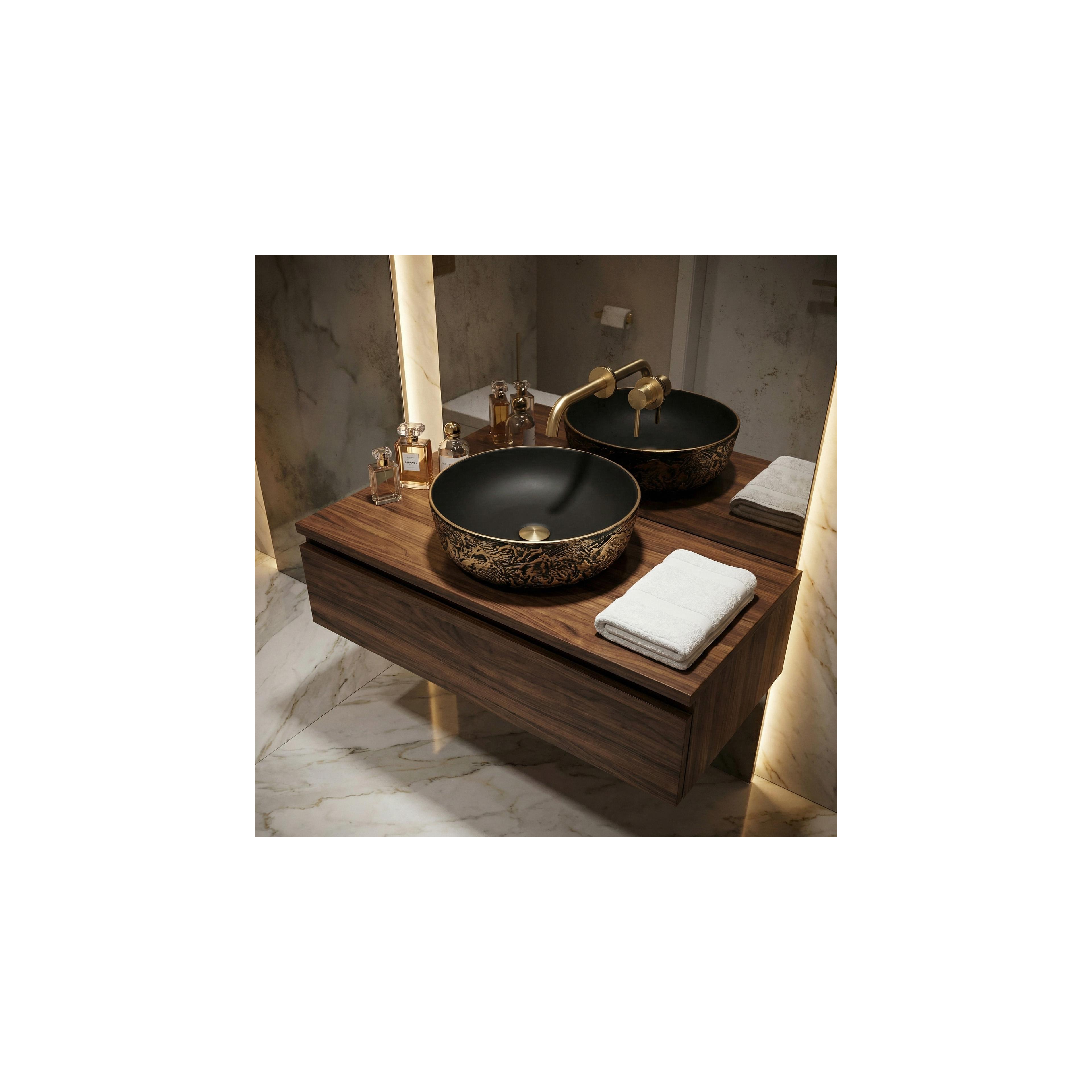 Countertop washbasin Rea Babilon Gold