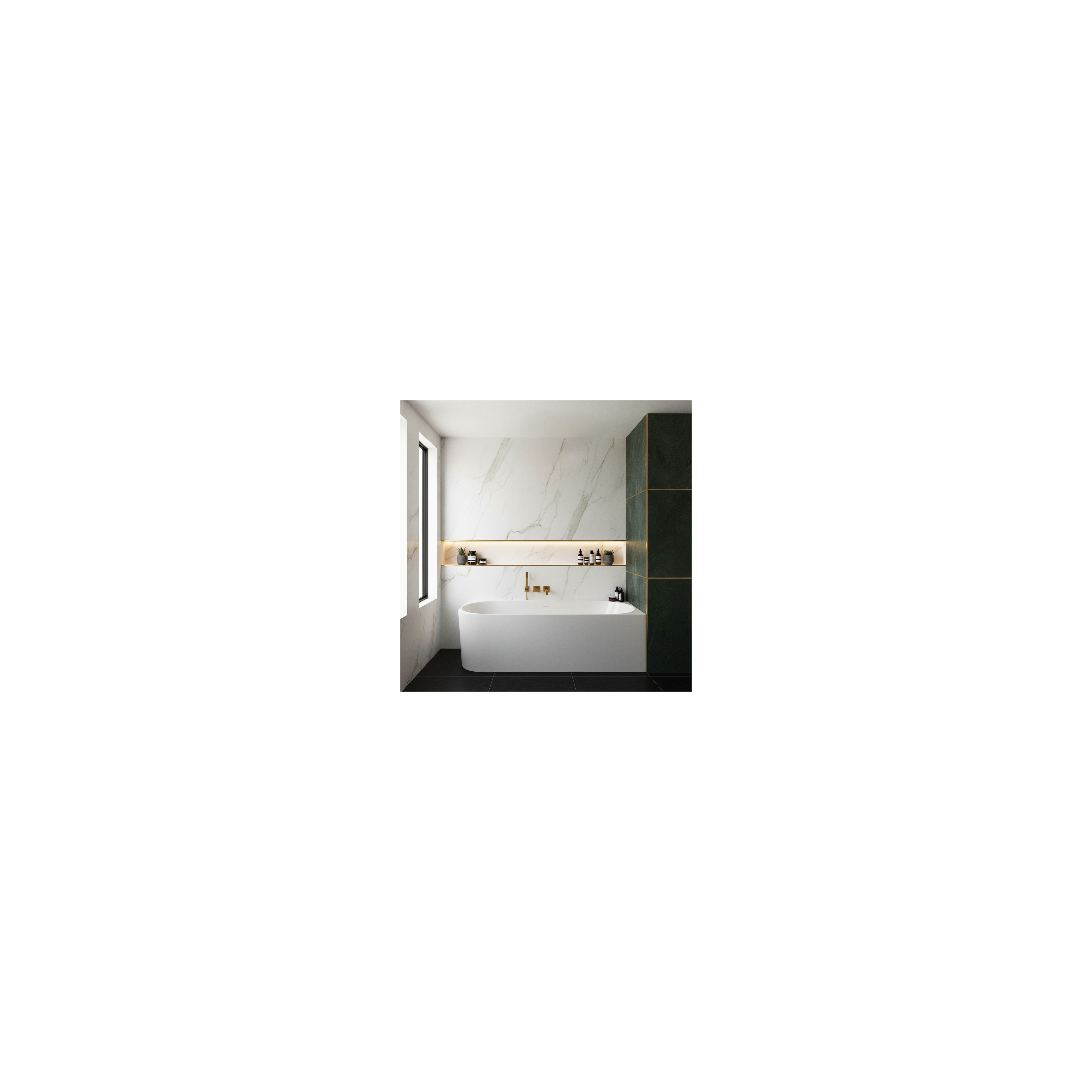 Corner Acrylic Bathtub Bellanto Slim 170 Right