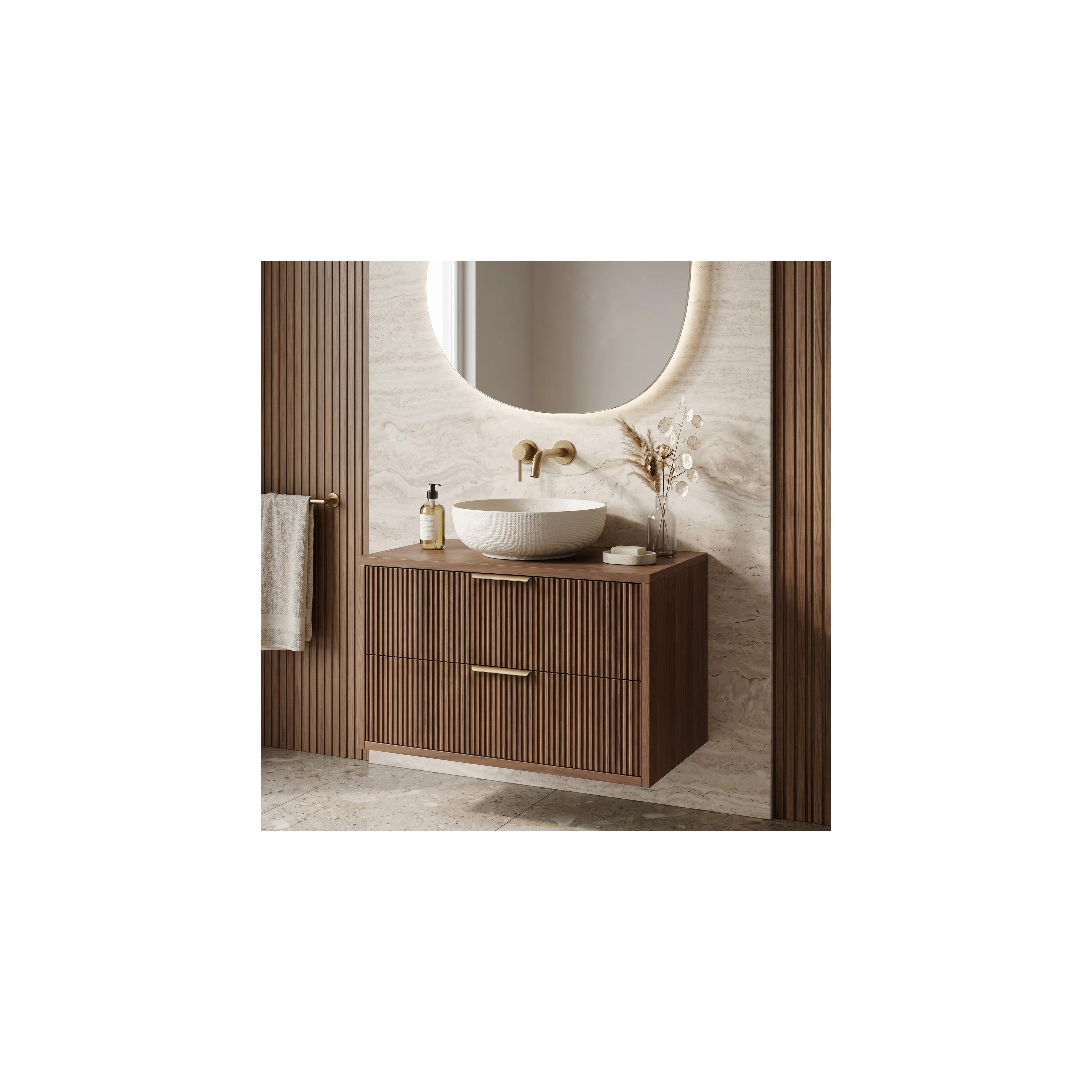 Bathroom vanity cabinet Rea Mono 80cm Brown