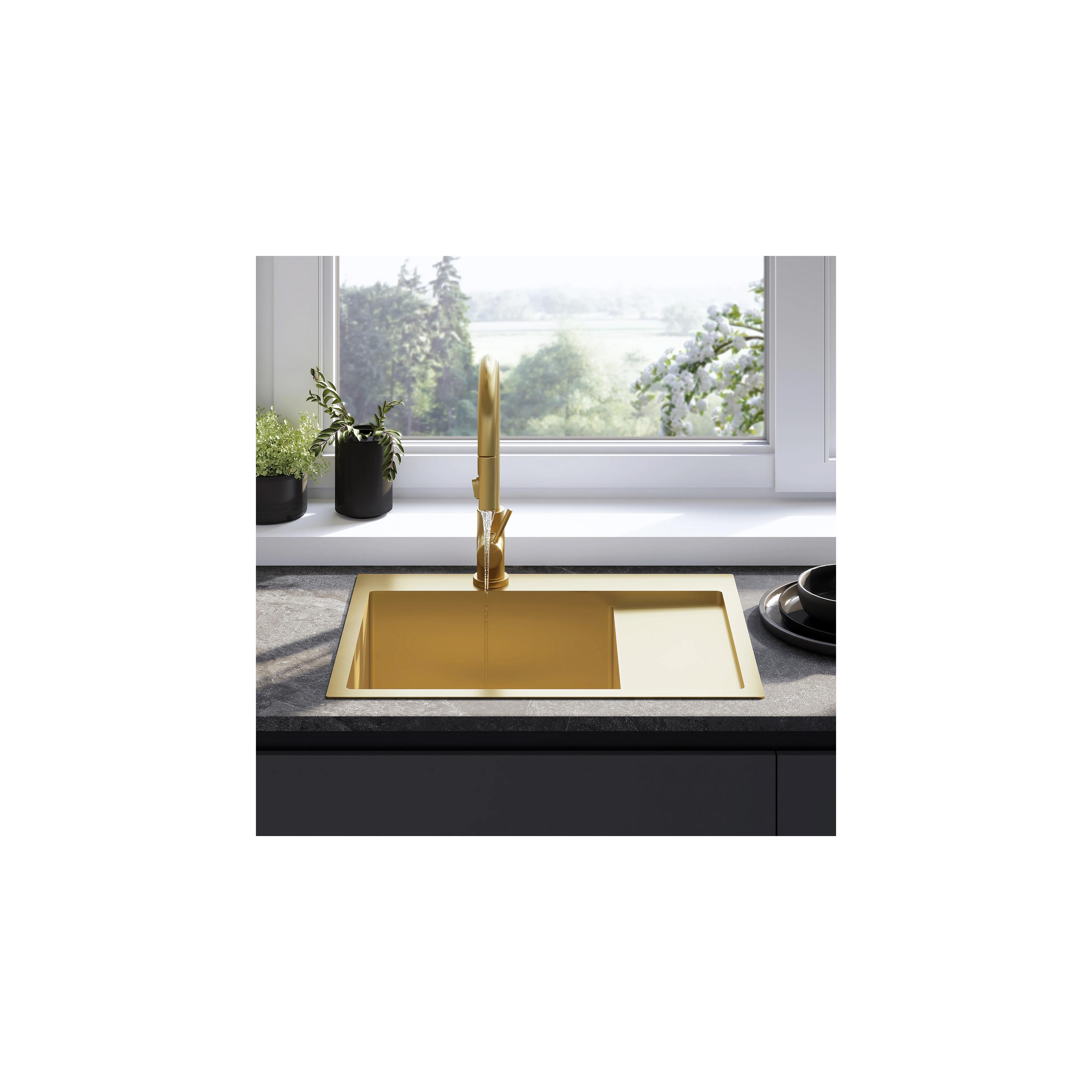 Chiuvetă inox Fin BRUSH GOLD