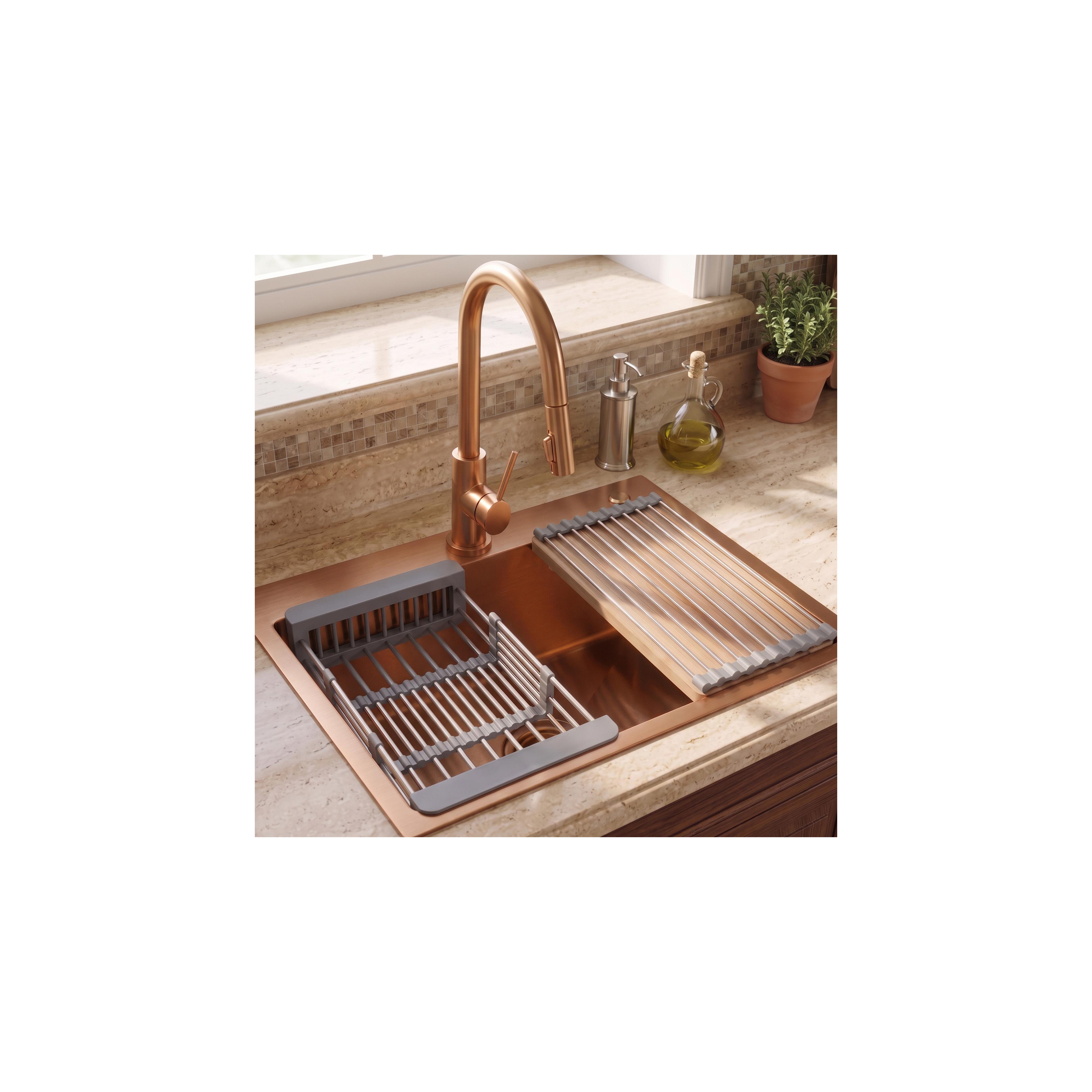 Plieninė plautuvė su 3 dalių priedų rinkiniu REA Liam Brush Copper