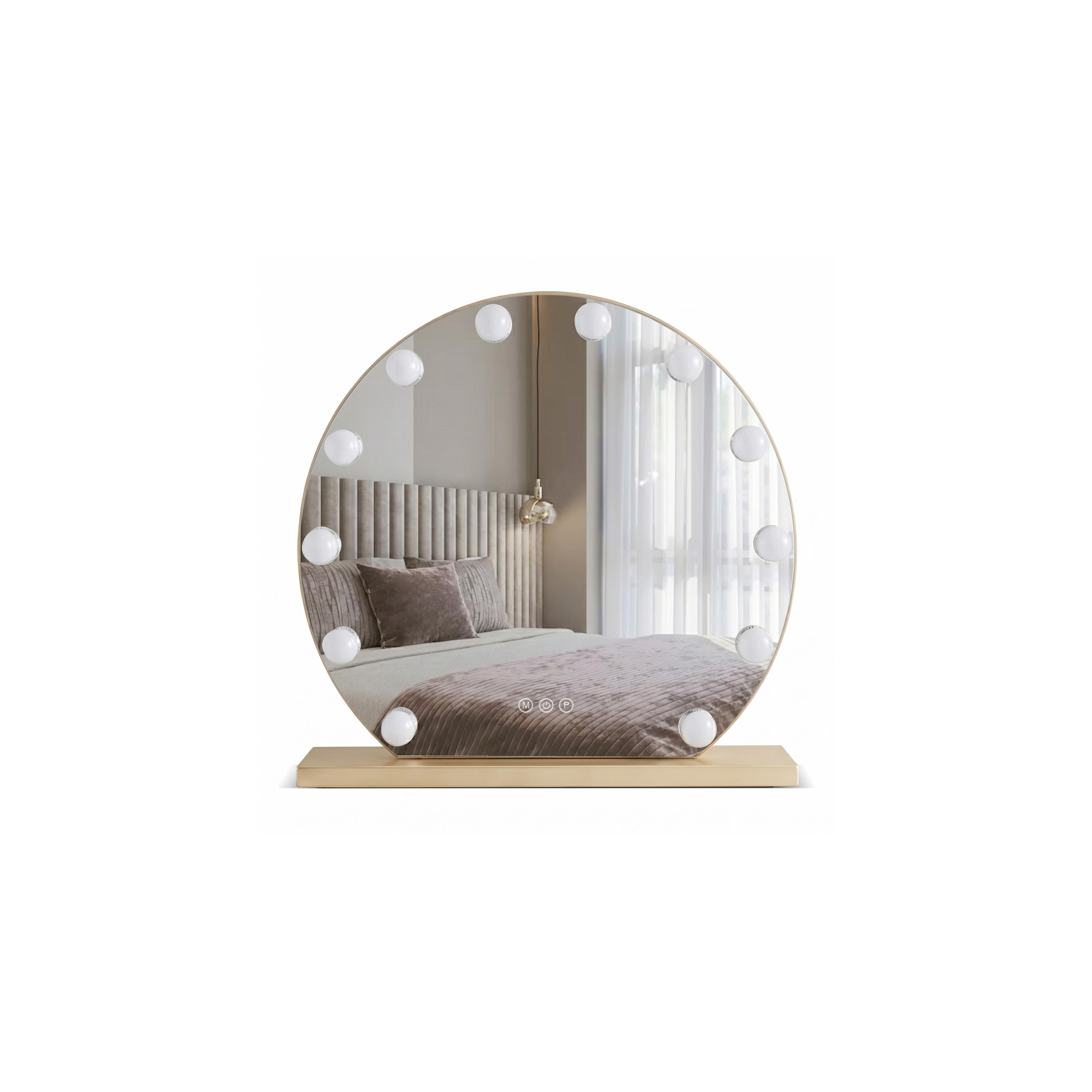 Дзеркало LED HOLLYWOOD L. Gold 50 cm