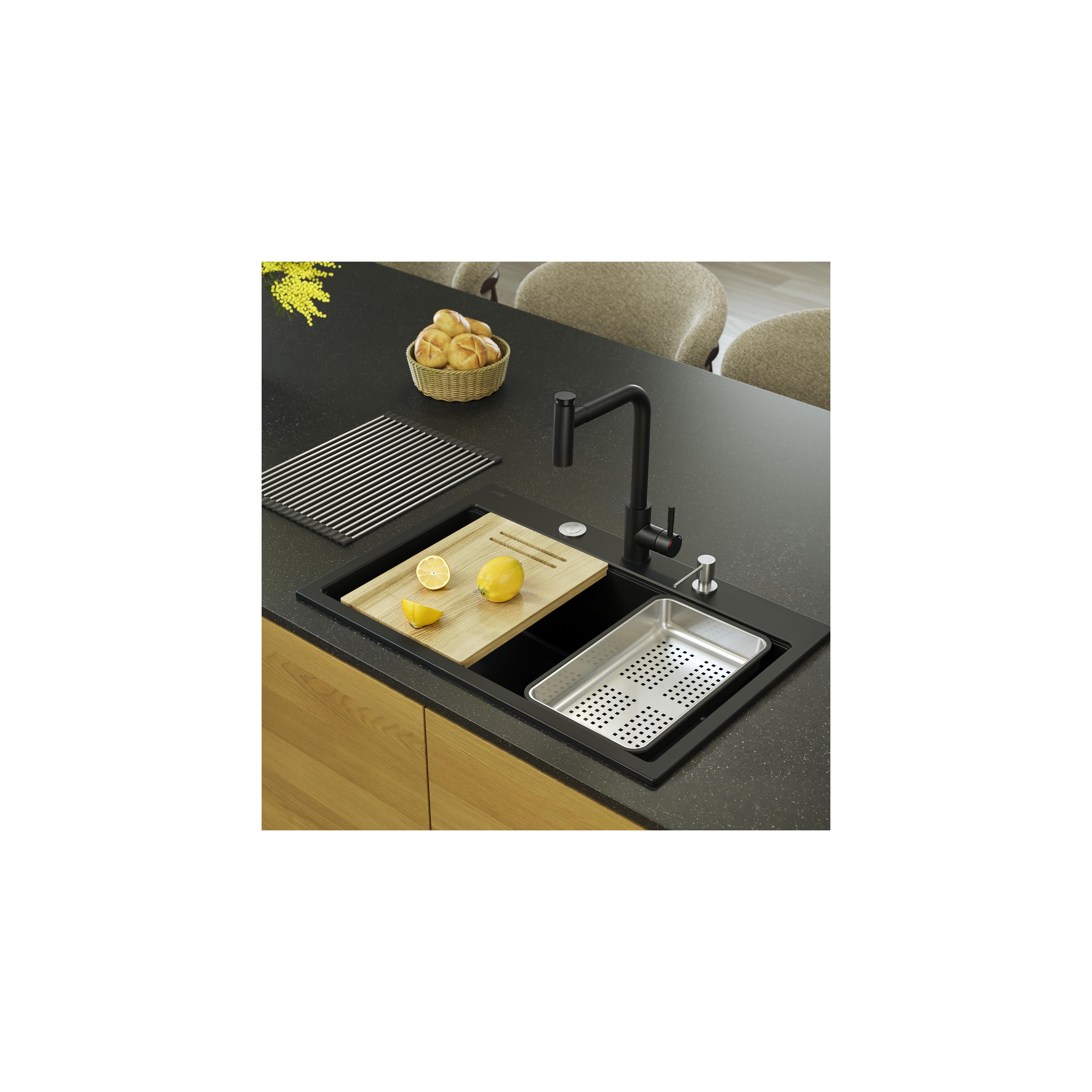 гранитна мивка MARC 110 WORKSTATION Black