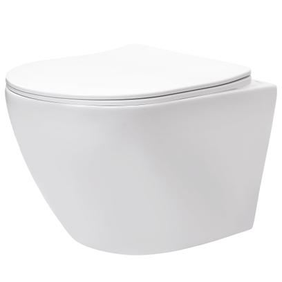 Vas WC suspendabil REA Carlo Lux Rimless cu funcție bideu