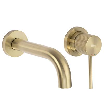Falra szerelhető csaptelep Rea  Lungo Stripe Brush Gold