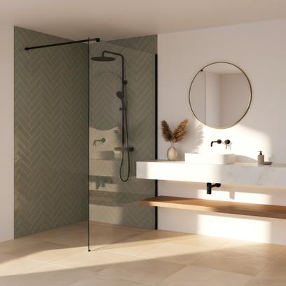 Zuhanyfal Rea Flexi Transparent / Black 110