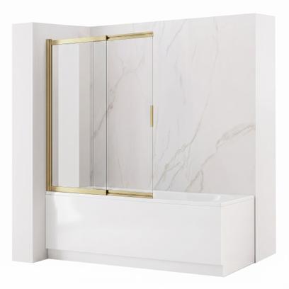 Paravento vasca scorrevole REA Dario Brush Gold 120