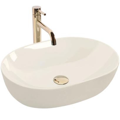 Lavabo sobre encimera Rea LISA ECRU SHINY