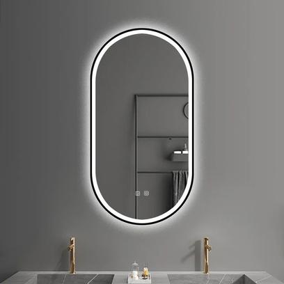 Espejo LED OVL 50x100cm Black
