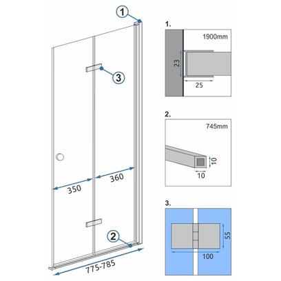 Zuhanykabin modul FOLD N2 80