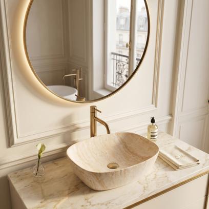 Lavabo da appoggio Rea Freja Travertine Matt