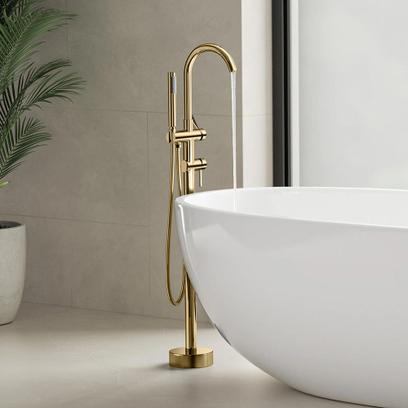 Baterie pentru cada Freestanding Rea Lungo Ortis Auriu Gold
