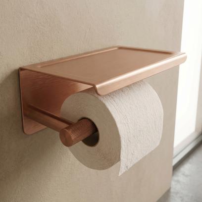 Suport pentru hârtie igienică cu poliță 6613 Modern Copper Brush