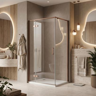 Cabina de dus Rea Bruno 100x80 Brush Copper