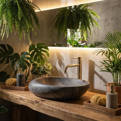 Lavabo sobre encimera Rea Roxy A Stone D.Grey