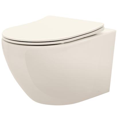 Vas WC suspendabil REA Carlo Mini Rimless Ecru