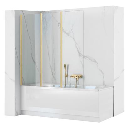 Fürdőkádparaván Rea Agat-3 120 BRUSH GOLD