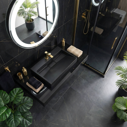 Lavabo de conglomerado GOYA BLACK MAT 50CM