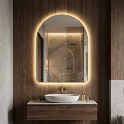 LED seinapeegel 80x60cm CAMLOT Brush Gold