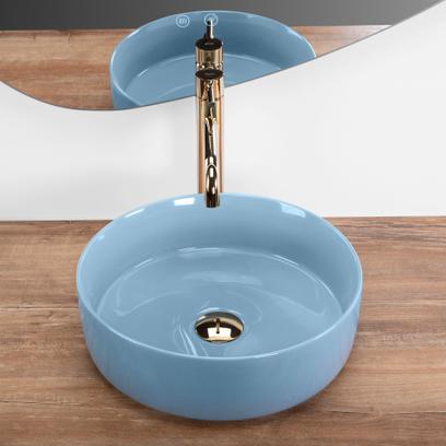 Lavabo sobre encimera Rea SAMI L.BLUE SHINY