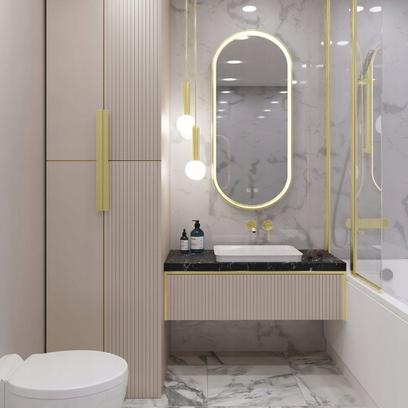 LED seinapeegel OVL 50x100cm Gold