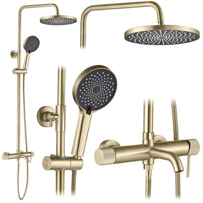 Rea Lungo Stripe Brush Gold dušas komplekts