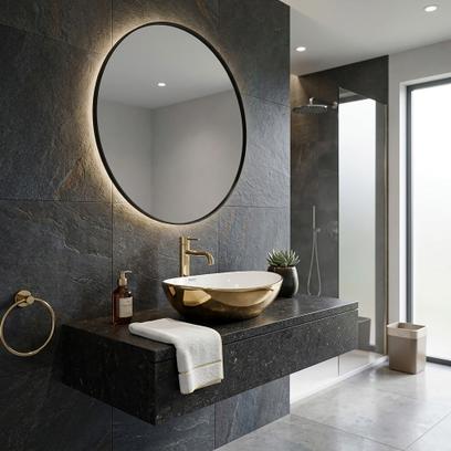 Countertop Basin Rea Sofia Gold / White