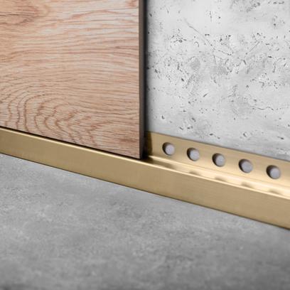 Front shower tray strip 130cm Brush Gold