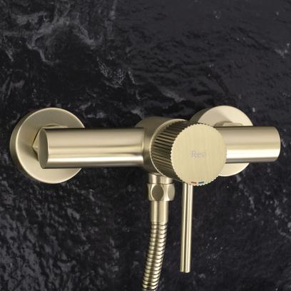 Baterie de duș REA Lungo Stripe BRUSH GOLD