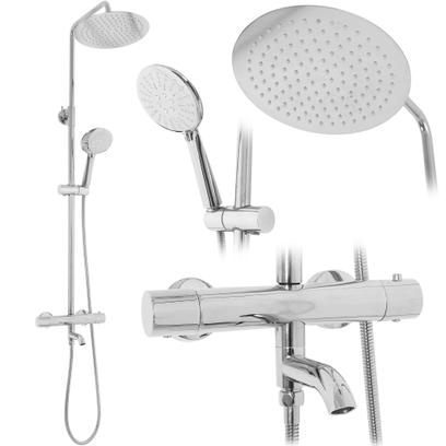 Coloana de dus cu termostat Lungo Crom