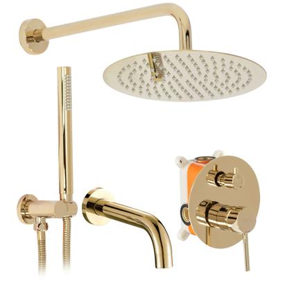 Set de duș incastrat Rea Lungo Gold Auriu cu BOX