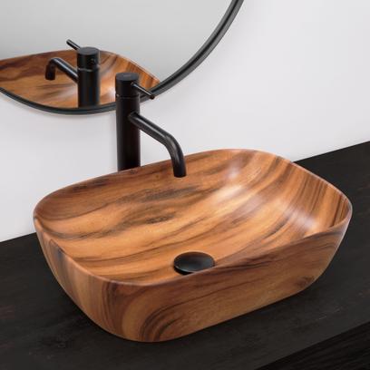 Lavabo sobre encimera Rea Belinda Wood Mat