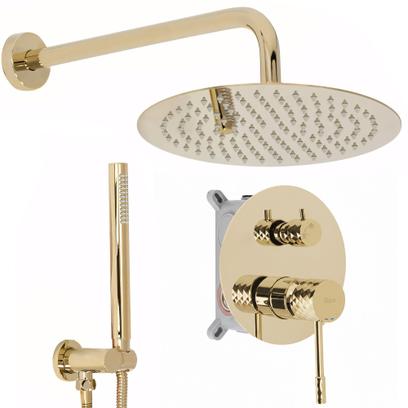 Rea Lungo Diamond paslēpts dušas komplekts Gold + BOX