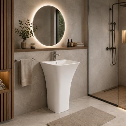 Lavoar de podea freestanding Rea Ada Slim Alb